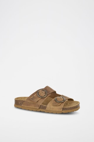 Mules en nubuck 
Marron