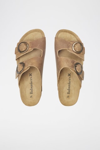 Mules en nubuck 
Marron