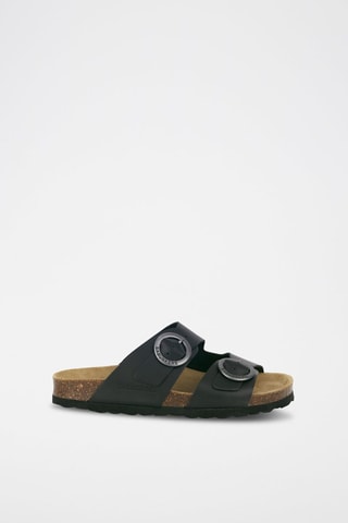 Mules en cuir 
Noir