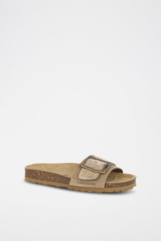 Mules en cuir 
Beige