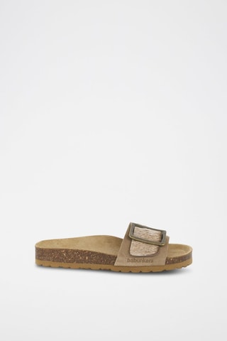 Mules en cuir 
Beige