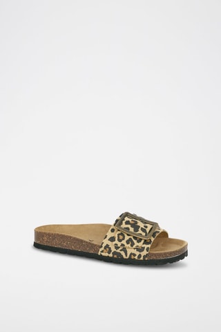 Mules en cuir 
Beige