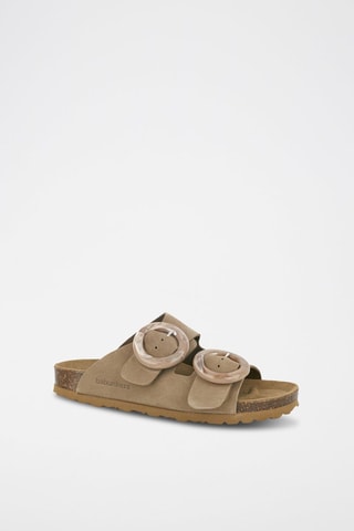 Mules en cuir 
Beige