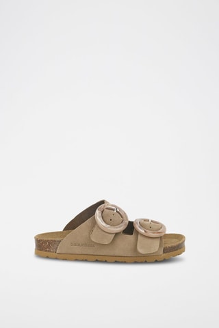 Mules en cuir 
Beige