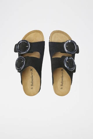 Mules en cuir 
Noir