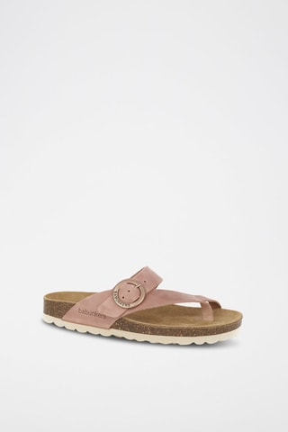 Mules en cuir 
Rose