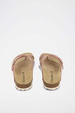 Mules en cuir 
Rose