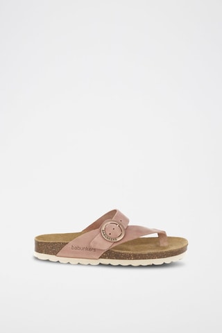 Mules en cuir 
Rose