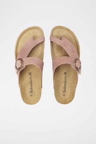Mules en cuir 
Rose