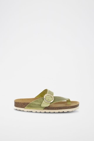 Mules en cuir 
Vert