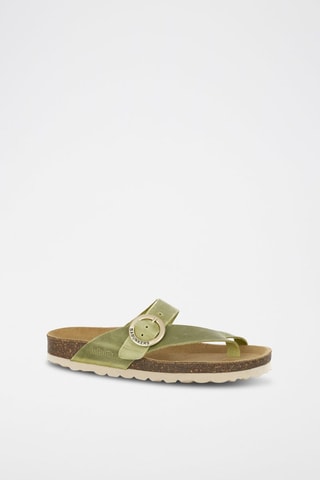 Mules en cuir 
Vert