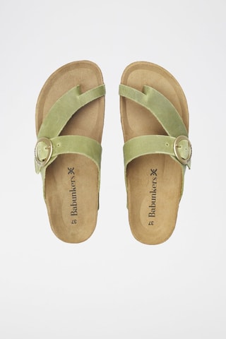 Mules en cuir 
Vert