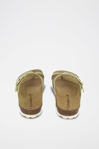 Mules en cuir 
Vert