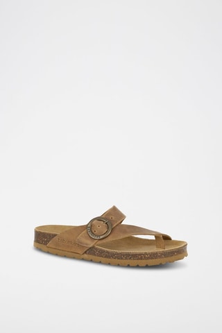 Mules en cuir 
Marron
