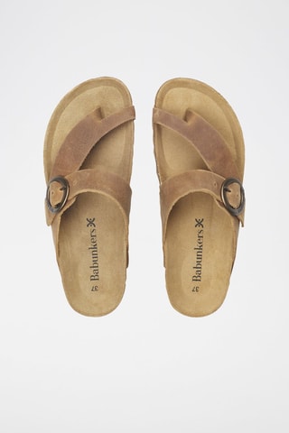 Mules en cuir 
Marron