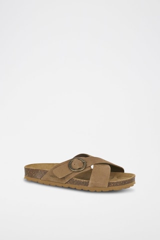 Mules en cuir 
Marron