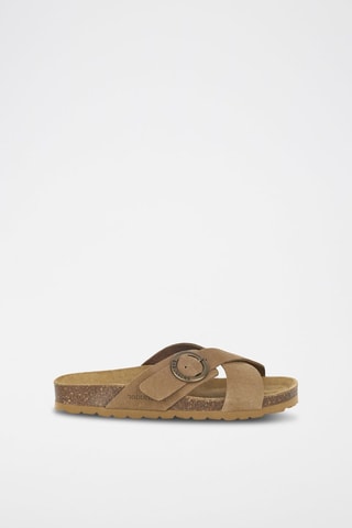 Mules en cuir 
Marron