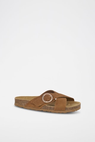 Mules en cuir 
Marron