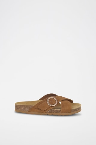 Mules en cuir 
Marron