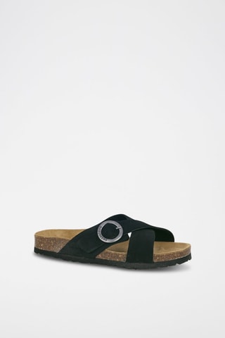 Mules en cuir 
Noir