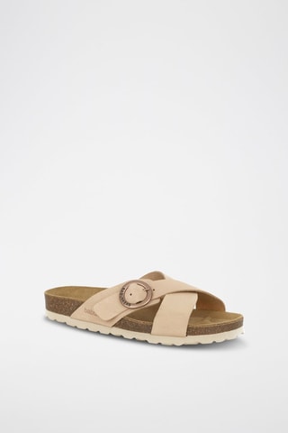 Mules en cuir 
Beige