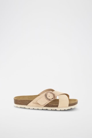 Mules en cuir 
Beige