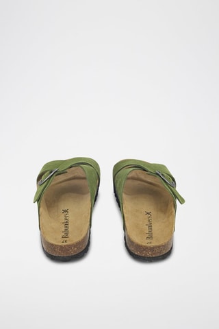 Mules en cuir 
Vert