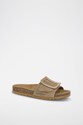 Mules en cuir 
Beige