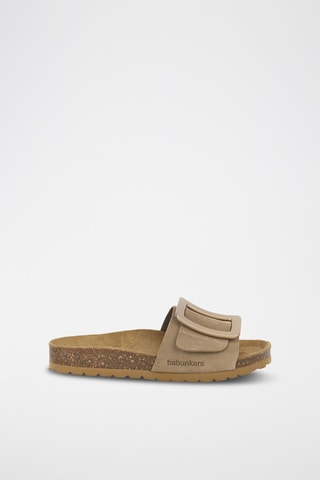Mules en cuir 
Beige