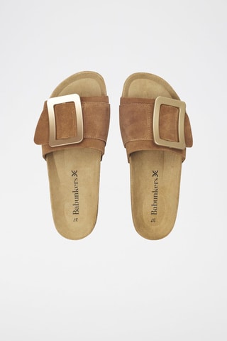 Mules en nubuck 
Marron