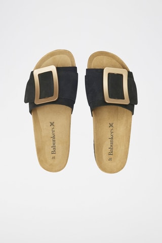 Mules en cuir 
Noir