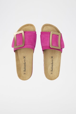Mules en cuir 
Rose