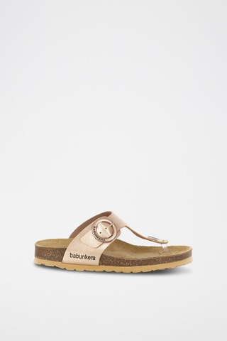 Mules en cuir 
Beige