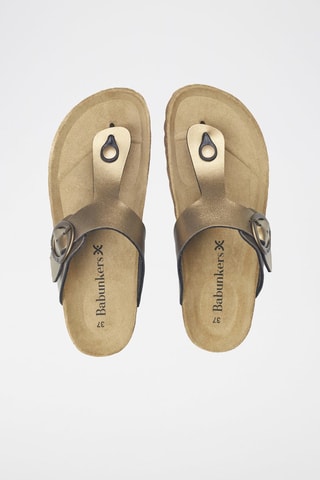 Mules en cuir 
Beige
