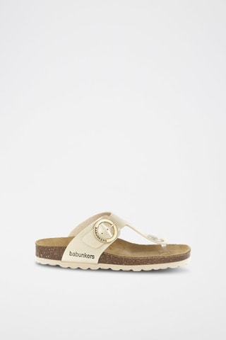 Mules en cuir 
Beige