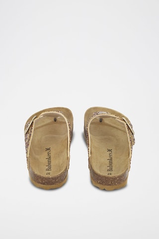 Mules en cuir 
Doré