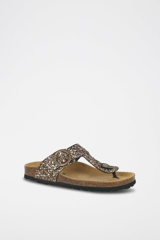 Mules en cuir 
Doré