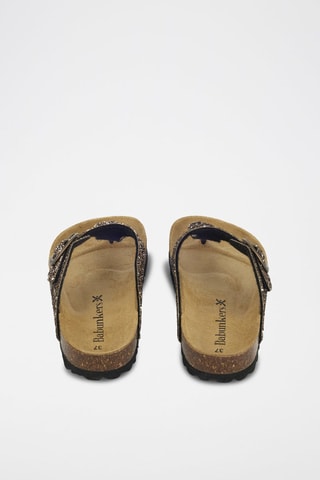 Mules en cuir 
Doré
