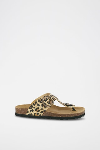 Mules en cuir 
Beige