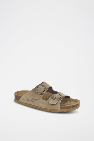 Mules en cuir 
Marron