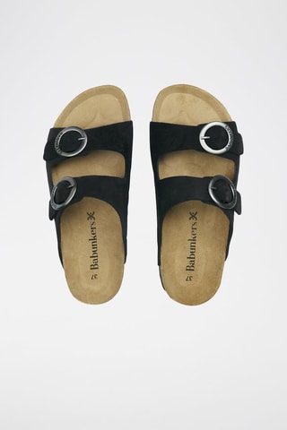 Mules en cuir 
Noir