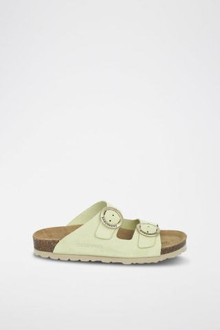 Mules en cuir 
Vert
