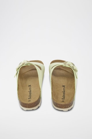 Mules en cuir 
Vert