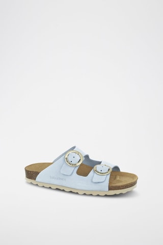 Mules en cuir 
Bleu