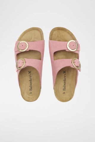 Mules en cuir 
Rose
