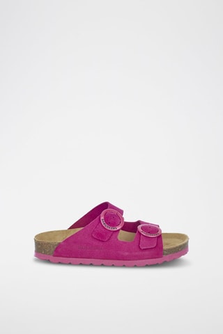 Mules en cuir 
Rose