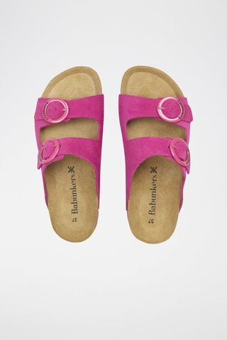 Mules en cuir 
Rose