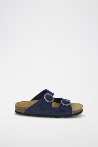 Mules en cuir 
Bleu