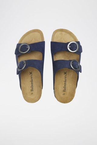 Mules en cuir 
Bleu