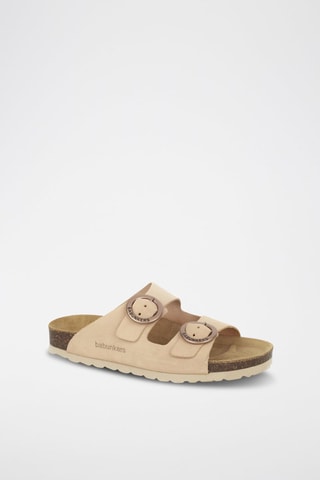 Mules en cuir 
Beige